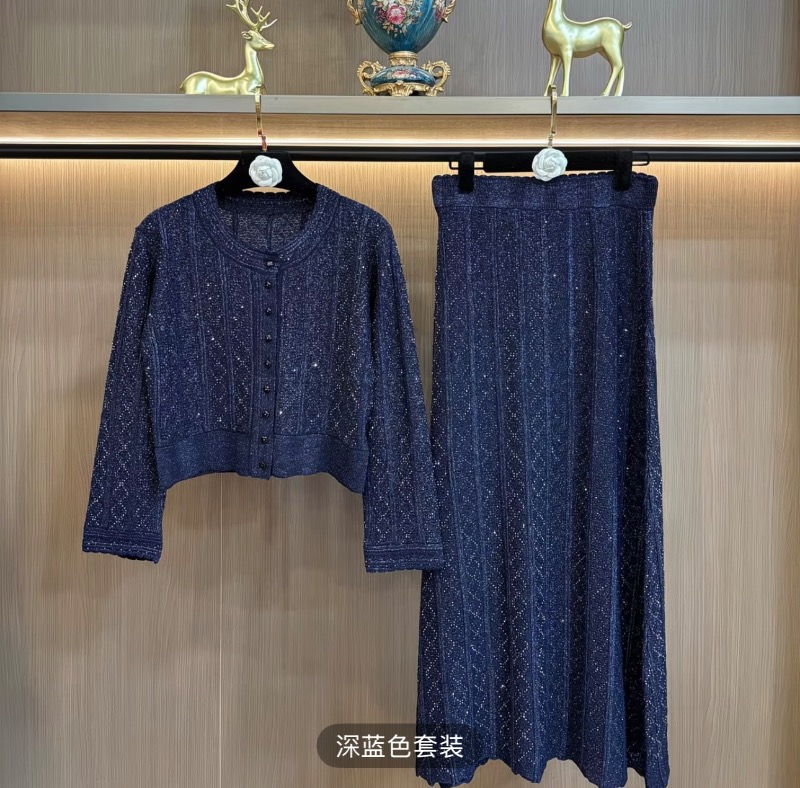 Ensemble Bleu Nuit Scintillant – Style Sandro Quality 1