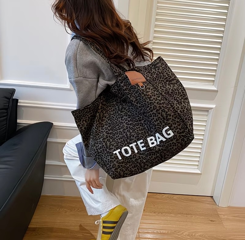 Tote Bag Léopard Noir