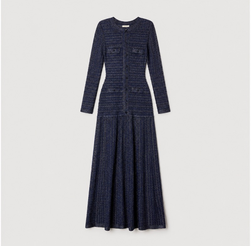 Robe Sandro en Maille Scintillante manches longues quality 1 