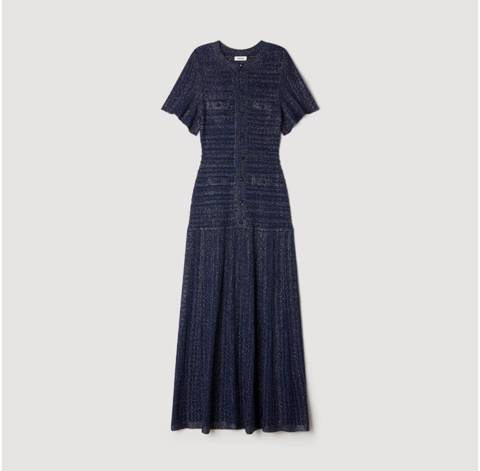 Robe Longue Sandro en Maille Scintillante