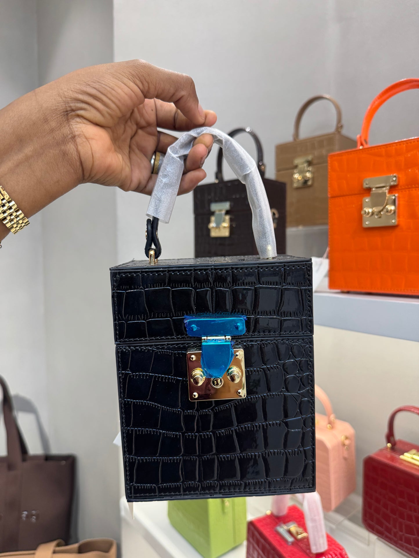 Sac carré croco